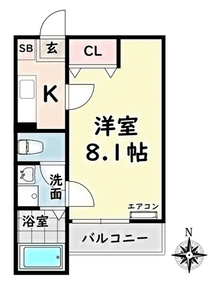 【間取り】 | クレフラスト三吉Ⅱ【名古屋市賃貸・独立洗面台】
