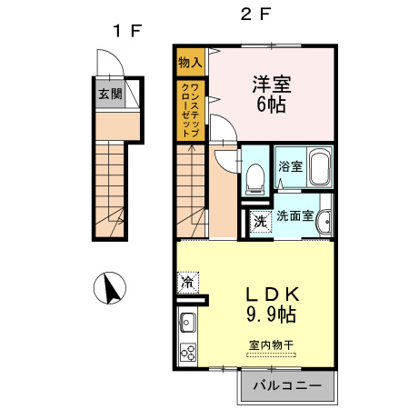 クラージュKSの間取り