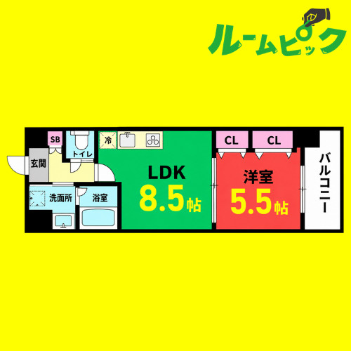 プラウランド堀田　名古屋市賃貸　仲介手数料無料の間取り