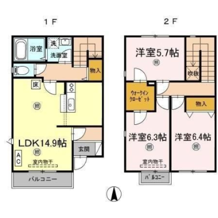 リースランド今　A棟の間取り