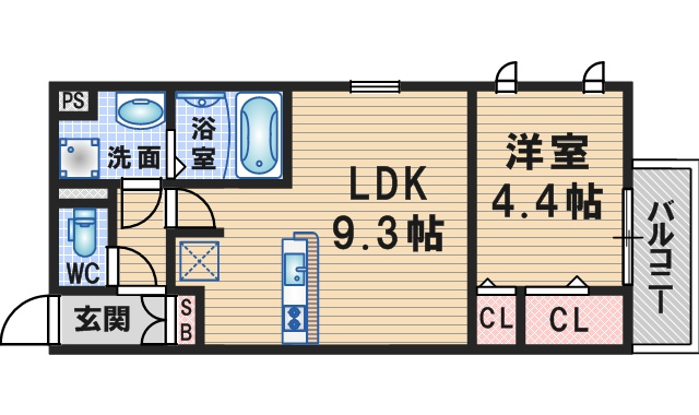 アヴェニール服部の間取り