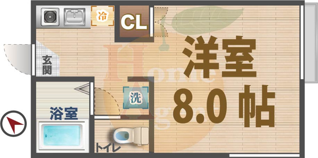 【間取り】 | ジュネス東高円寺 | 1Rのお部屋です。