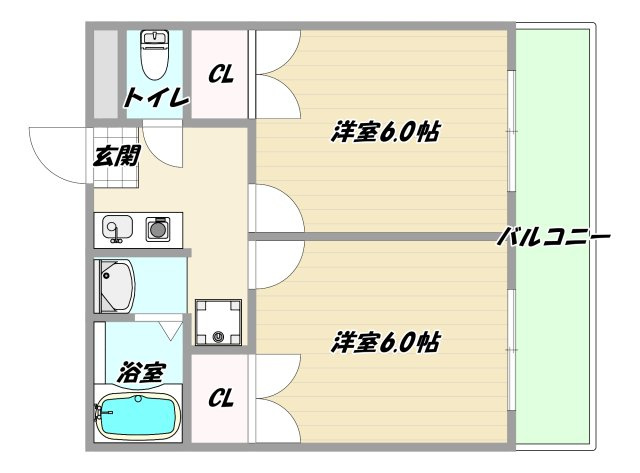 大阪市淀川区西三国１丁目の賃貸マンションの間取り