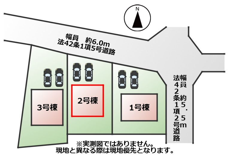 CRADLEGARDEN高根沢町宝積寺第17の区画図|【全3棟】各号棟の詳細については、お気軽にお問い合わせください♪
