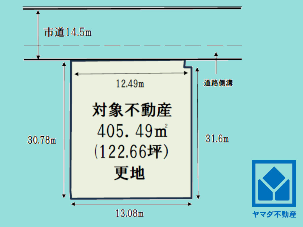 伏見区小栗栖牛ケ淵町の土地図|図面と現況が異なる場合は現況を優先いたします。