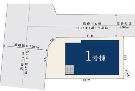 新座市畑中1丁目　新築一戸建　武蔵野線　新座の区画図