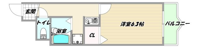 大阪市淀川区西中島３丁目の賃貸マンションの間取り