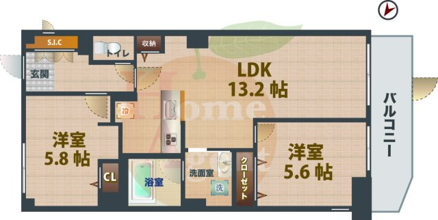【間取り】 | ミリアレジデンス中野弥生町 | 2LDKのお部屋です。