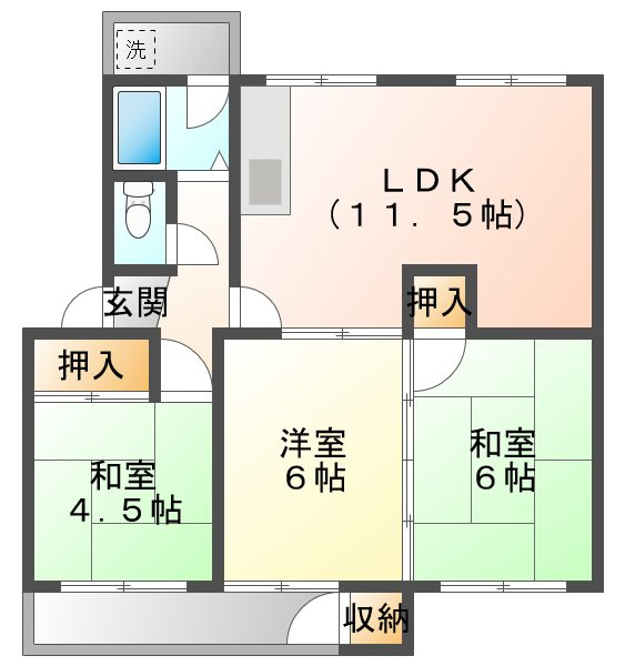 狩口台住宅28号棟の間取り