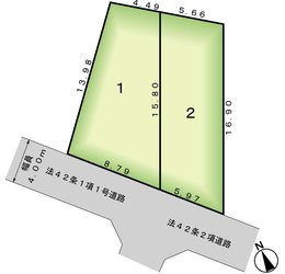 大田区南馬込３丁目建築条件付き売地の区画図