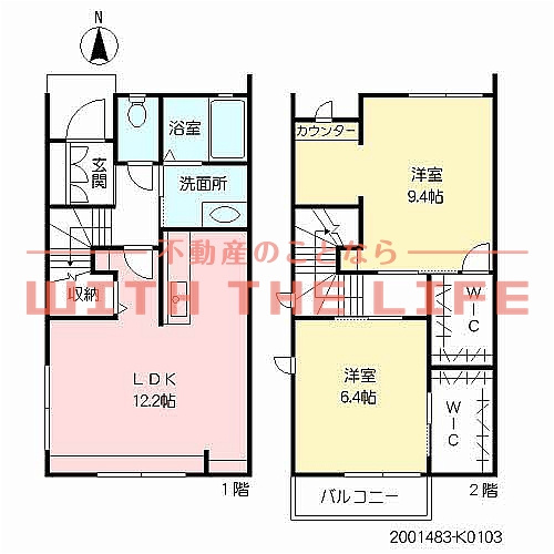 ヴィルヌーブ諏訪野K棟の間取り