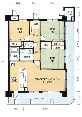 フラワーマンション神宮北の間取り