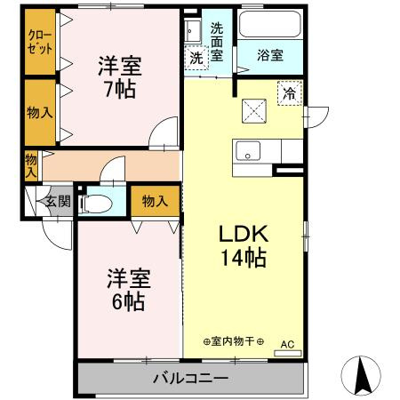 リジェールDonDonＢの間取り
