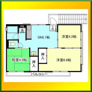 【間取り】 | コーポ馬淵 | 室内の写真は別号室のものとなります。