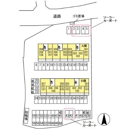 SAKURA　A棟の区画図