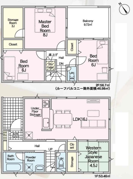 彦根市平田町　第5期　新築一戸建ての間取り