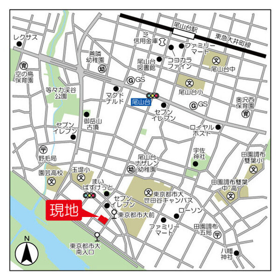 【地図】センチュリー尾山台グレイス