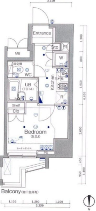 北区滝野川５丁目の賃貸マンションの間取り