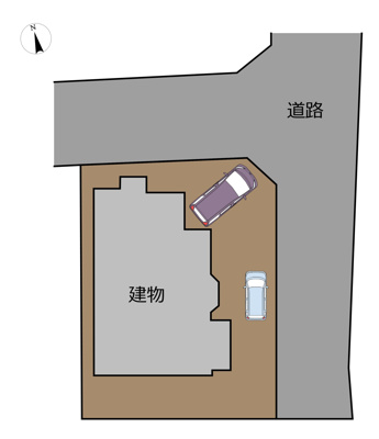 【区画図】 | 弘前市大字宮園・中古住宅 | 【現況】区画図です。