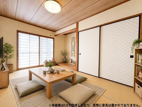 高崎4丁目中古の和室|シンプルなデザインで落ち着いた雰囲気の和室です。隣接するダイニングとのつながりがスムーズな空間設計です。