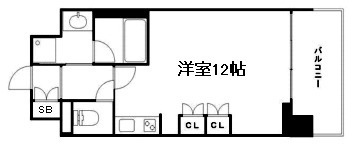 大阪市中央区本町橋の賃貸マンションの間取り