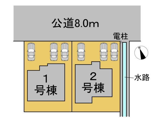 タマタウン　羽島市福寿町間島（竹鼻小Ⅲ）　全2区画分譲の区画図|■区画図
■YAMADA電機の　ヤマダ不動産　株式会社リライフ　
いつでもお問合わせ下さい。