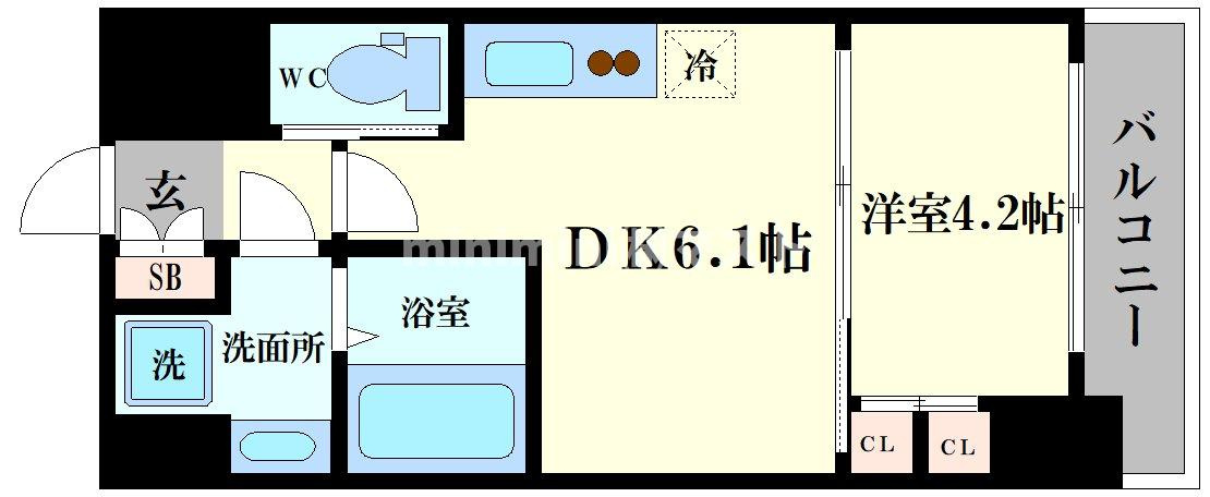 プレジオ恵美須の間取り