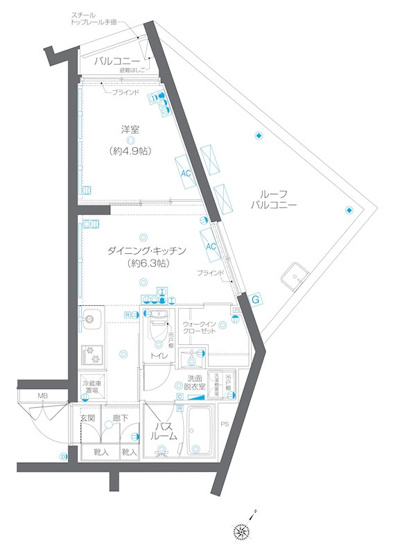 【間取り】 | 新品家具付きマンション碑文谷17(KaGood東京) | ※間取りと異なる場合は現状を優先します。