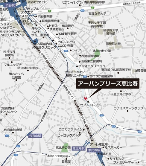 【地図】 | Ｕｒｂａｎ　Ｂｒｅｅｚｅ　恵比寿