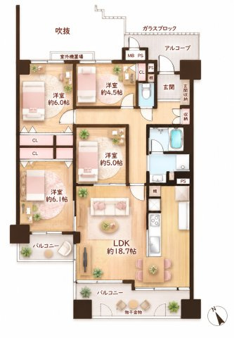 オークヒルズ香里四番館の間取り|間取り図はいかがですか？ご希望を叶える間取りですか？リビングの広さは？水回りの位置は？カウンターキッチン？など色々な情報が集約されています。弊社ではリフォームなどのご相談も承っております。