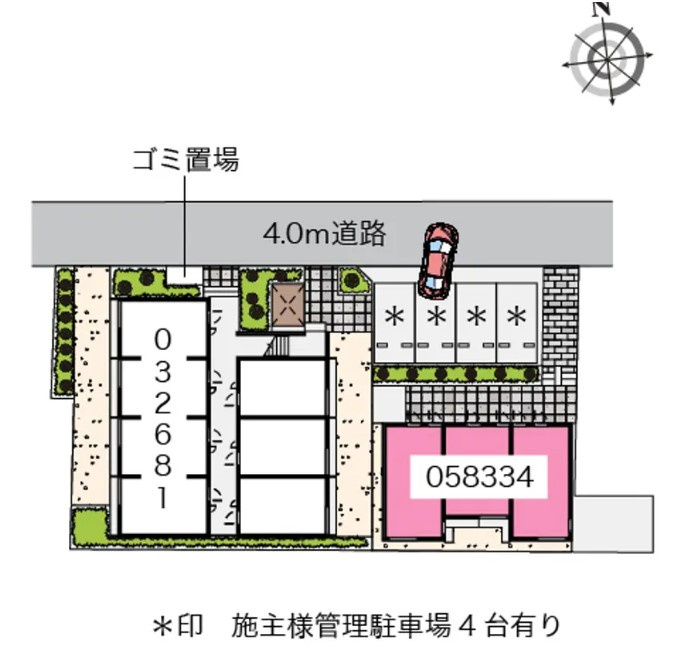 クレイノ若葉の区画図