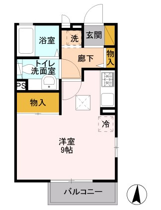 【間取り】 | 東戸塚オリエンタル | システムキッチン付きのワンルームの間取り！