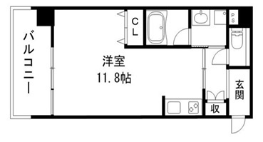 大阪市中央区本町橋の賃貸マンションの間取り
