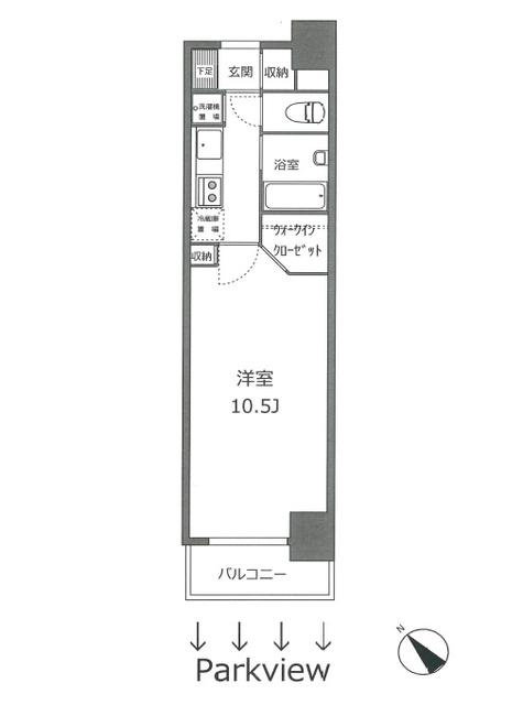 横浜市神奈川区栄町の賃貸マンションの間取り