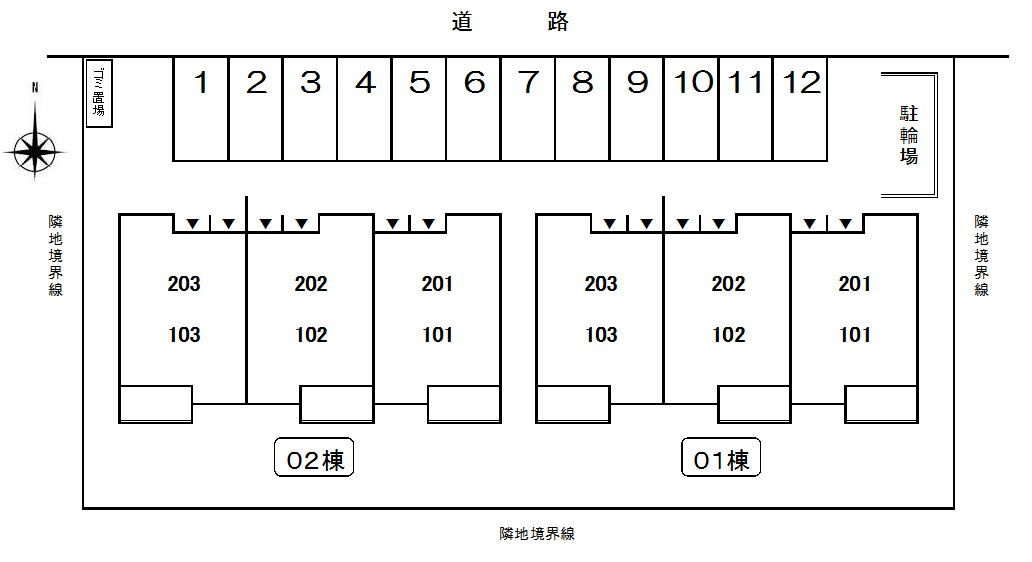 ボニート　Ⅰの駐車場|駐車場に車を止められます