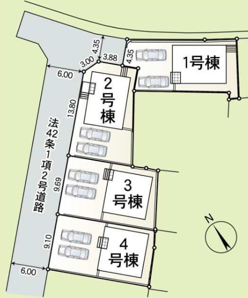 加古川市加古川町稲屋 第14　　新築戸建の区画図