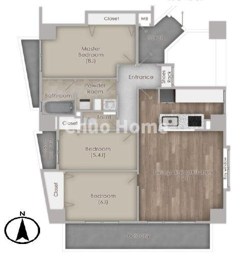 シティポート亀戸の間取り|南向き・3方角部屋につきまして日当たり・通風・眺望良好。新規リノベーション施工が完了いたしましたのでいつでも内覧が可能です。