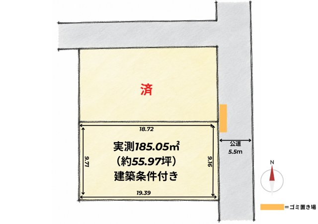 COLORSグリーンヒル　京都市右京区龍安寺西ノ川町の区画図