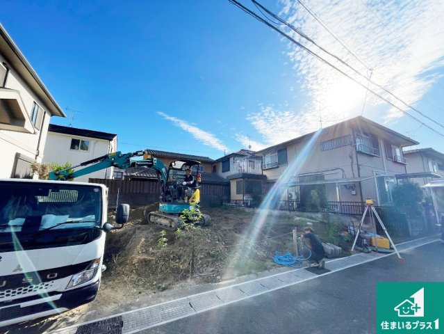 宇治市伊勢田町砂田　第3期　新築一戸建ての外観|周辺は落ち着いた街並みの住宅地！子育てがしやすい住環境です！まだ未完成ですが、現地でしかわからない事もございます。是非一度ご覧ください。
