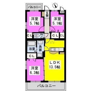 ヴィラ カメリアの間取り|使い勝手の良い間取りです♪