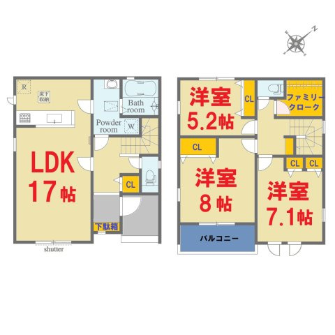 【間取り】 | NEX-G神栖市深芝南6号棟 | ご見学はお気軽に0476-37-3888までお問合せ下さい！