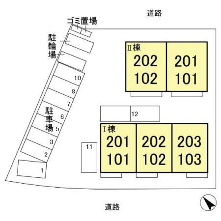 クレール　Ⅰの区画図
