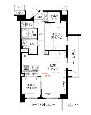 【間取り】 | メゾンエクレーレ新宿西戸山