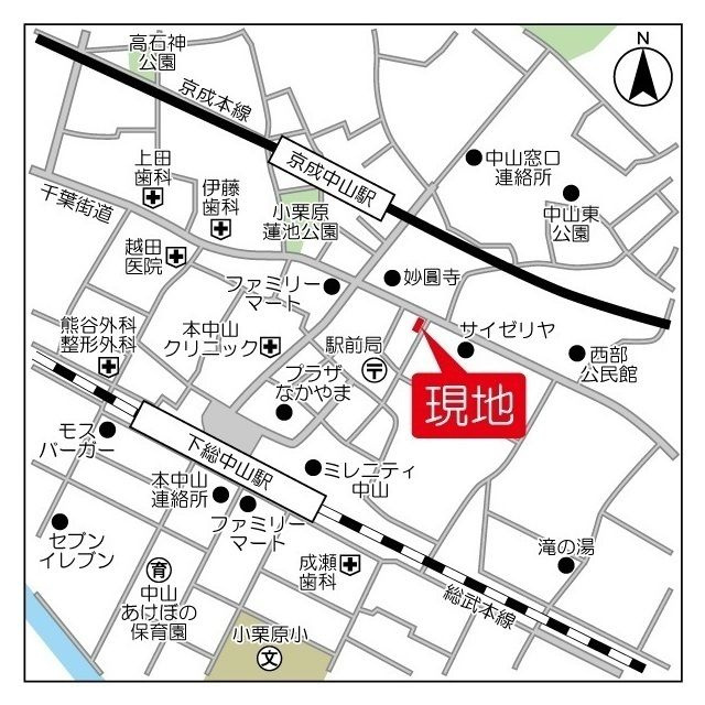 ラクラス下総中山の地図