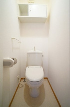 落ち着いた色調のトイレです