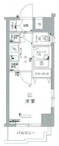 スカイコート後楽園壱番館の間取り|１Ｋ