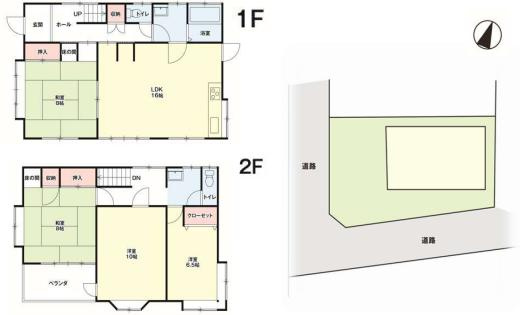 川越市小堤　中古売戸建の間取り