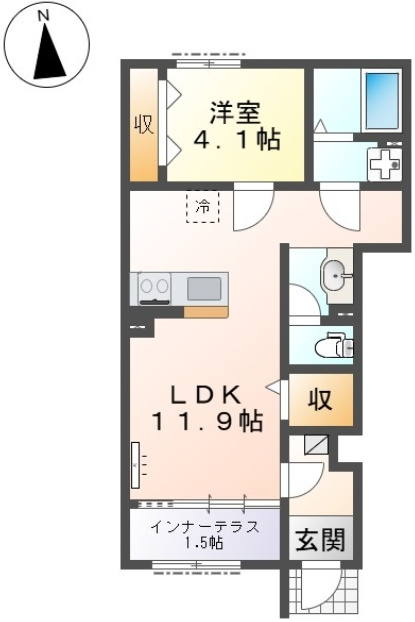所沢市小手指元町アパート新築工事の間取り
