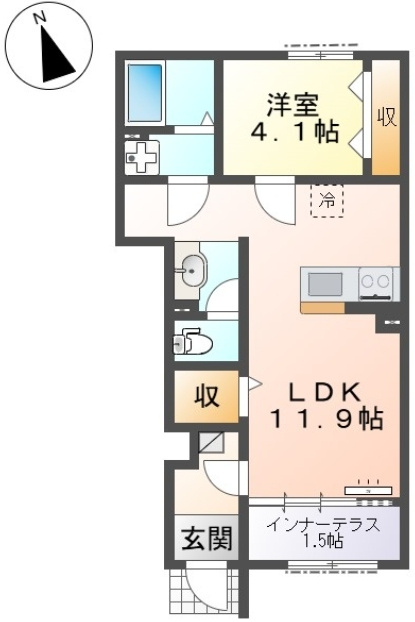 所沢市小手指元町アパート新築工事の間取り