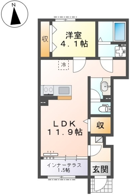 所沢市小手指元町アパート新築工事の間取り